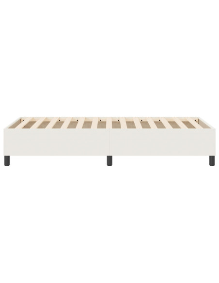 Letto con Rete a Molla Crema 80x200 cm Tessuto Corduroy