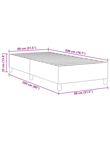 Struttura letto piattaforma Blu 80 x 200 cm Tessuto