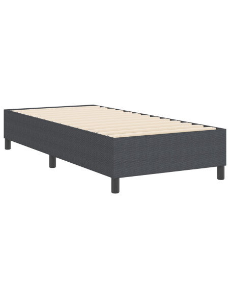 Letto Box Spring Grigio Scuro Singolo Tessuto Corduroy