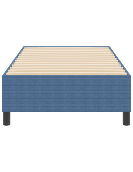 Letto a Box Blu Singolo in Tessuto Corduroy