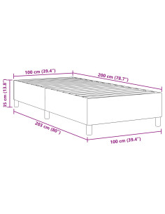 Struttura letto piattaforma Crema 100 x 200 cm Tessuto