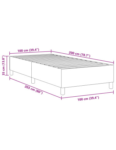 Struttura letto piattaforma Crema 100 x 200 cm Tessuto