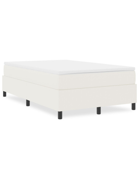 Letto con Rete a Molle Color Crema 120x200 cm in Tessuto Corduroy