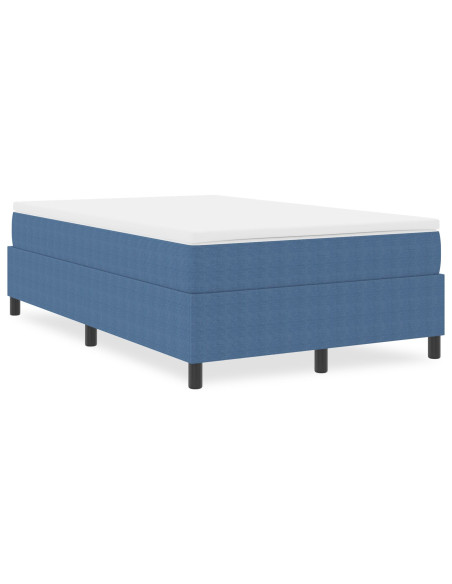 Letto Box Spring Blu 120x200 cm Tessuto in Velluto Corduroy