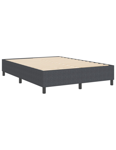 Letto con Box Spring Grigio Scuro 140x200 cm Tessuto a Corda