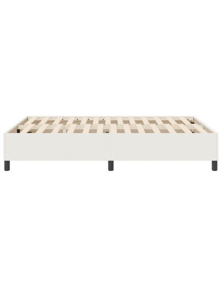 Letto Box Spring Crema 160x200 cm Tessuto a Cordura