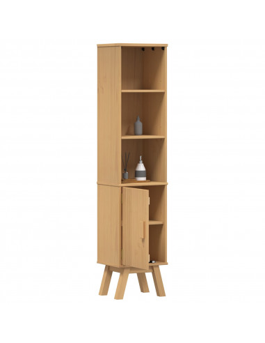Mobile da bagno  Marrone 35x30x159 cm in legno massello di pino