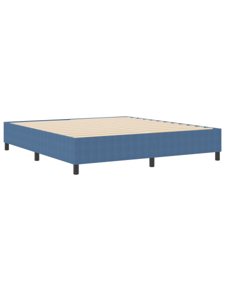 Letto Box Spring Blu Super King Tessuto Corduroy
