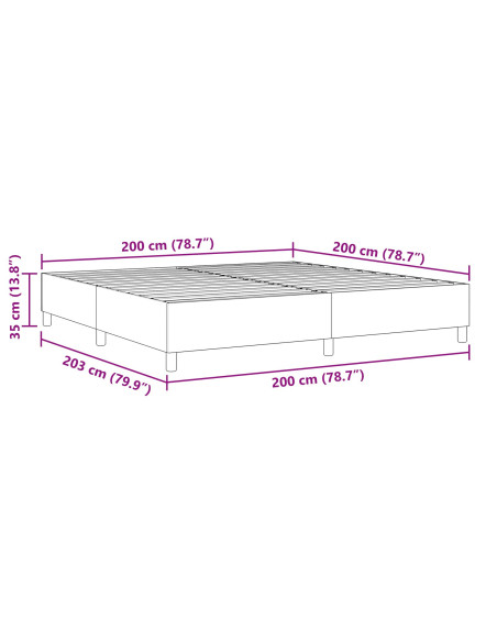 Letto Box Spring Crema 200x200 cm Tessuto a coste