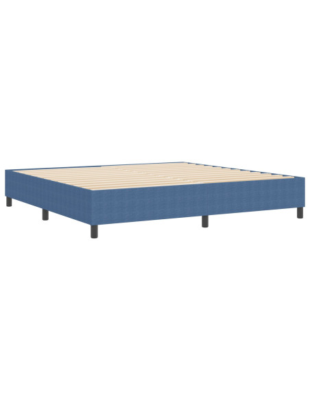 Letto Box Spring Blu 200x200 cm Tessuto a Cordonetto