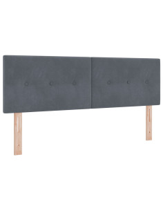 Letto a molle con materasso Grigio scuro 140 x 200 cm Velluto