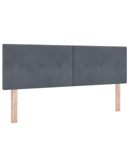 Letto a molle con materasso Grigio scuro 140 x 200 cm Velluto