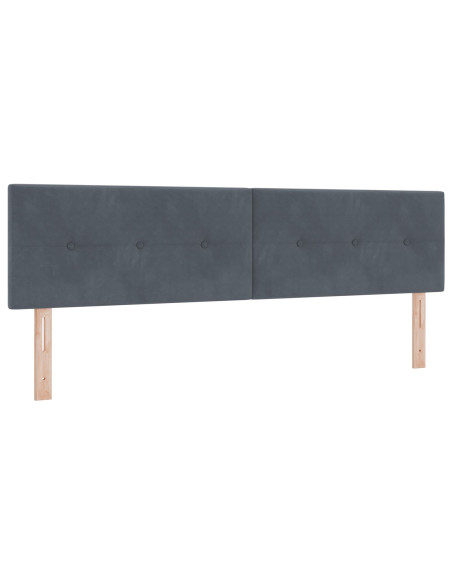 Letto Box Spring con Materasso Grigio Scuro Super King in Velluto