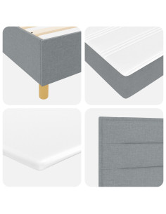 Letto a molle con materasso Grigio chiaro 140 x 190 cm Tessuto
