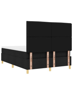 Letto a molle con materasso Nero 140 x 200 cm Tessuto