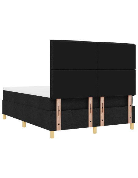 Letto Box Spring con Materasso Nero 140x200 cm Tessuto