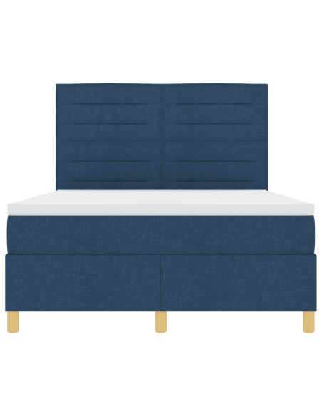 Letto a Molle con Materasso Blu 160x200 cm Tessuto