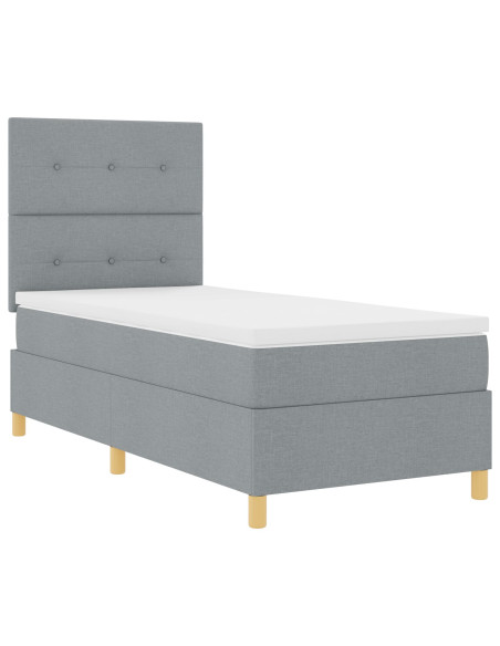 Letto a doghe  con materasso Grigio chiaro 100x200 cm Tessuto