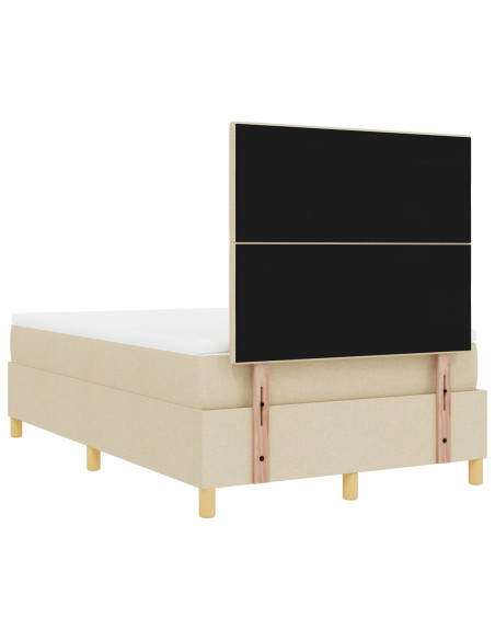 Letto Box Spring con Materasso Crema 120x200 cm Tessuto