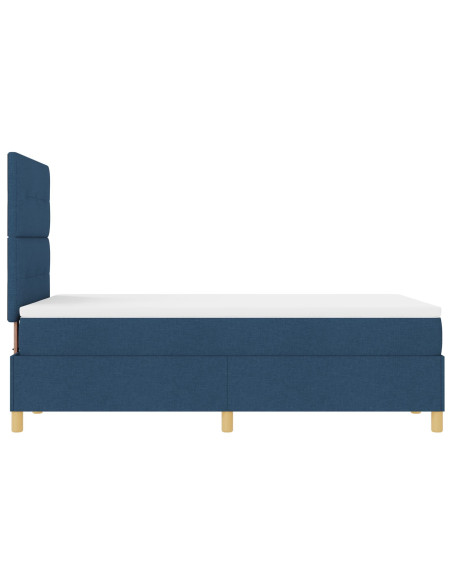 Letto Box Spring con Materasso Blu 120x200 cm Tessuto