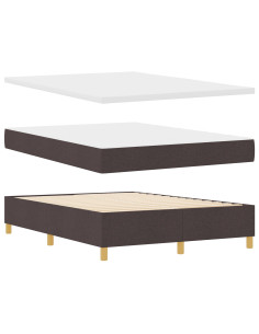 Letto a molle con materasso Marrone Scuro 160 x 200 cm Tessuto