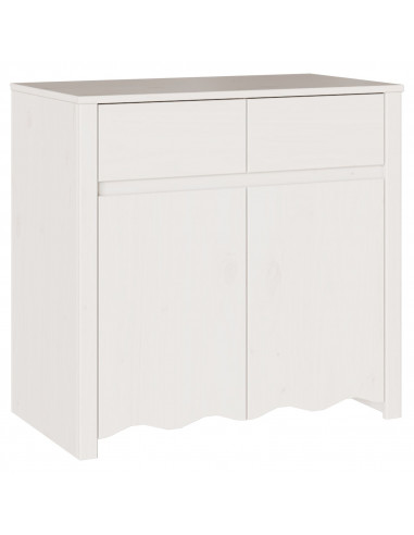 Mobile da soggiorno ""DRAMMEN"" Bianco 79x43x75,5 cm Legno massello Pino