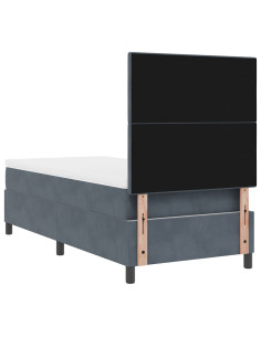 Letto a molle con materasso Grigio scuro 90 x 200 cm Tessuto