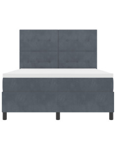 Letto a molle con materasso Grigio scuro 140 x 200 cm Tessuto