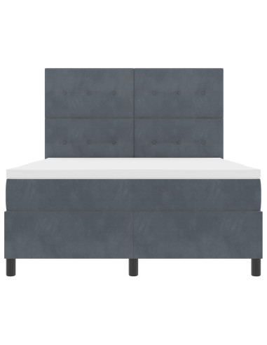 Letto a molle con materasso Grigio scuro 140 x 200 cm Tessuto