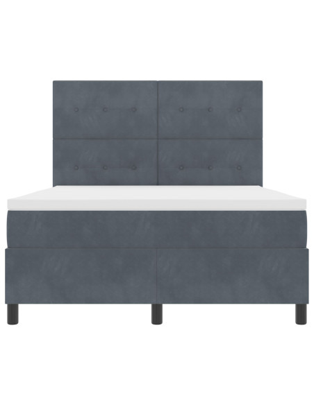 lettino a doghe  con materasso grigio scuro 140x200 cm in velluto