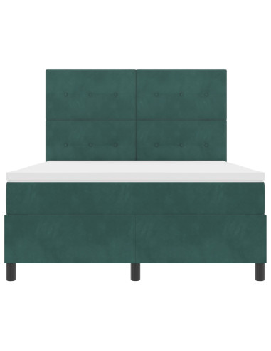 Letto a molle con materasso Verde Scuro 140 x 200 cm Tessuto