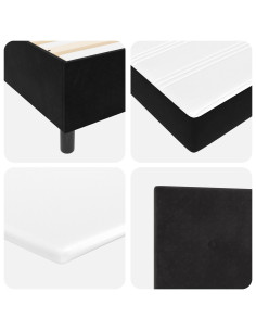 Letto a molle con materasso Nero 160 x 200 cm Tessuto