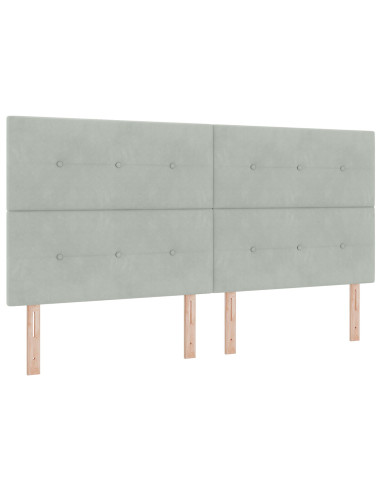 Letto a molle con materasso Grigio chiaro 200 x 200 cm Tessuto