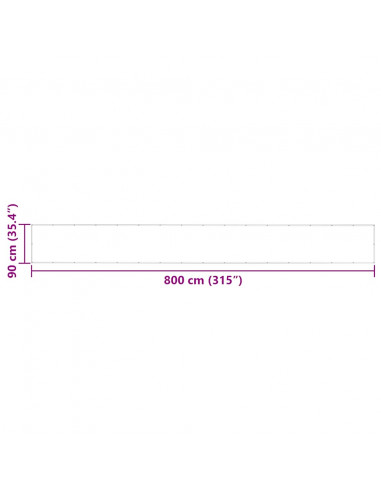Paravento per Balcone Striscia Gialla e Bianca 90x800 cm