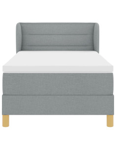 Letto a molle con materasso Grigio chiaro 90 x 200 cm Tessuto