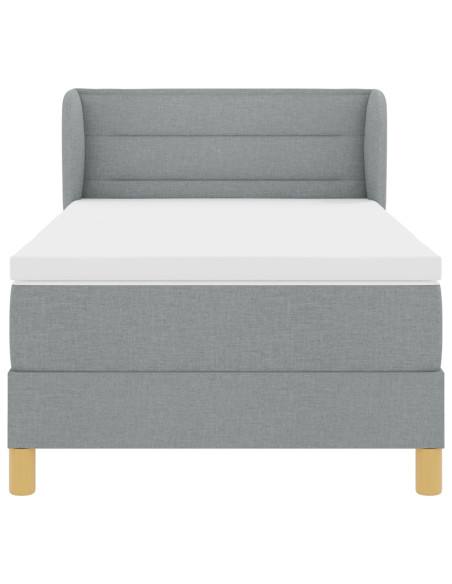 Letto a box con materasso  Grigio chiaro 90x200 cm Tessuto