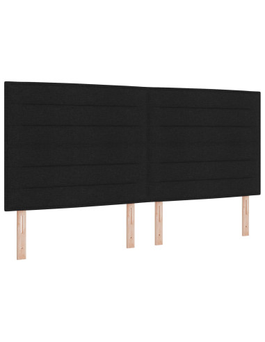 Letto a molle con materasso Nero 200 x 200 cm Tessuto