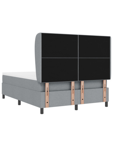 Letto a molle con materasso Grigio chiaro 140 x 190 cm Tessuto