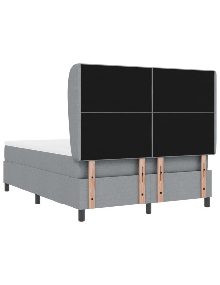 Letto Box Spring con Materasso Grigio chiaro 140x190 cm Tessuto