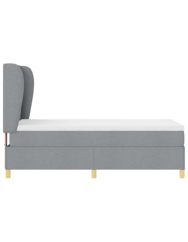 Letto con molle e materasso Grigio Scuro 90x190 cm Tessuto