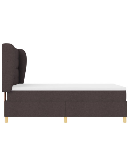 Letto a contenitore con materasso Marrone Scuro 140x190 cm Tessuto