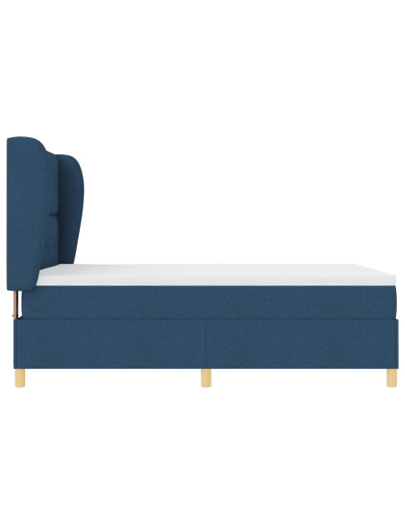 Letto con molle e materasso Grigio Scuro 90x190 cm Tessuto Blu