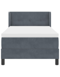 Letto a molle con materasso Grigio scuro 200 x 90 cm Poliestere