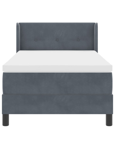 Letto a molle con materasso Grigio scuro 200 x 90 cm Poliestere