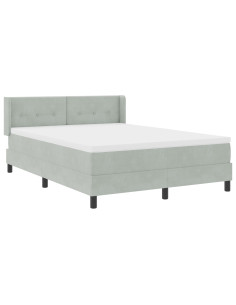 Letto a molle Grigio chiaro 200 x 140 cm Poliestere