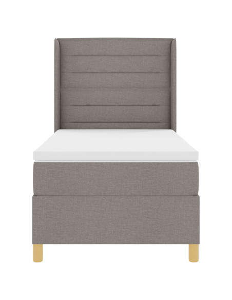 Letto con Reticolo e Materasso Tortora 100x200 cm Tessuto