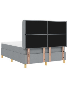 Letto a molle con materasso Grigio chiaro 140 x 190 cm Tessuto