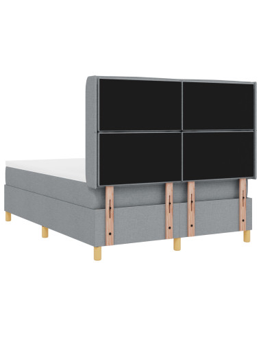 Letto a molle con materasso Grigio chiaro 140 x 190 cm Tessuto