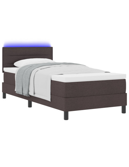 Struttura Letto  con Materasso Marrone Scuro Tessuto 90 x 200 cm