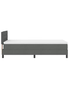 Letto a molle con materasso Grigio scuro 100 x 200 cm Tessuto